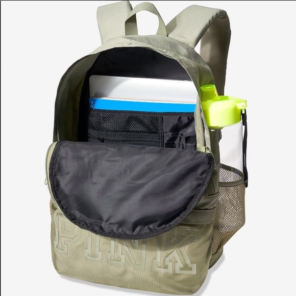 Victoria's Secret PINK Colligate Backpack Green - Picture 3 of 4